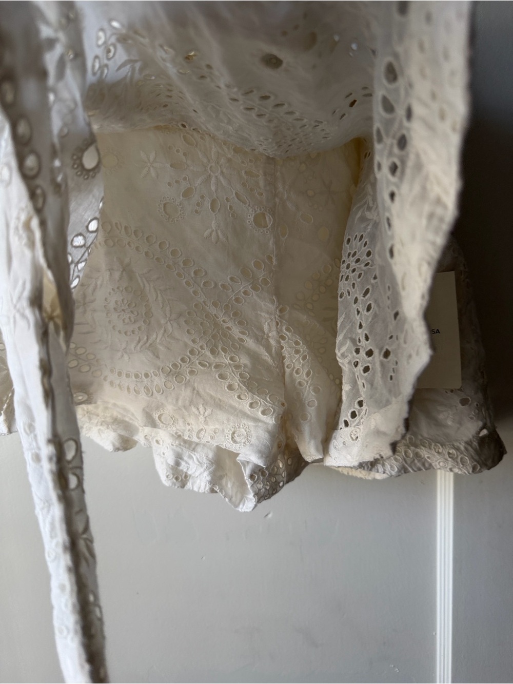 Revolve Tularosa Carlotta Cream Eyelet Tie-Waist Skort - Picture 4 of 5